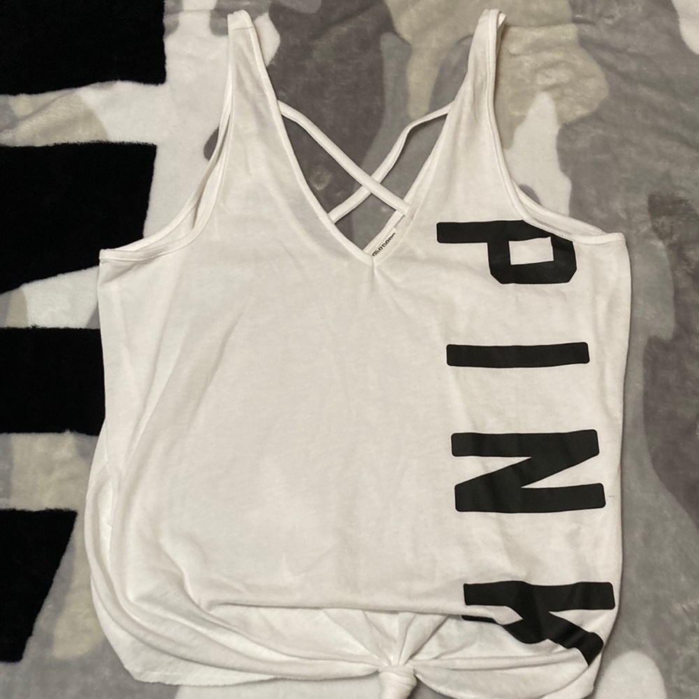 Vs pink knitted crop tank